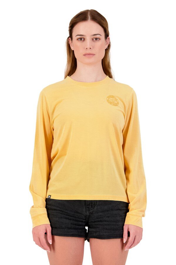Mons Royale Wmns Icon Relaxed LS Garment Dyed Washed Sunflower