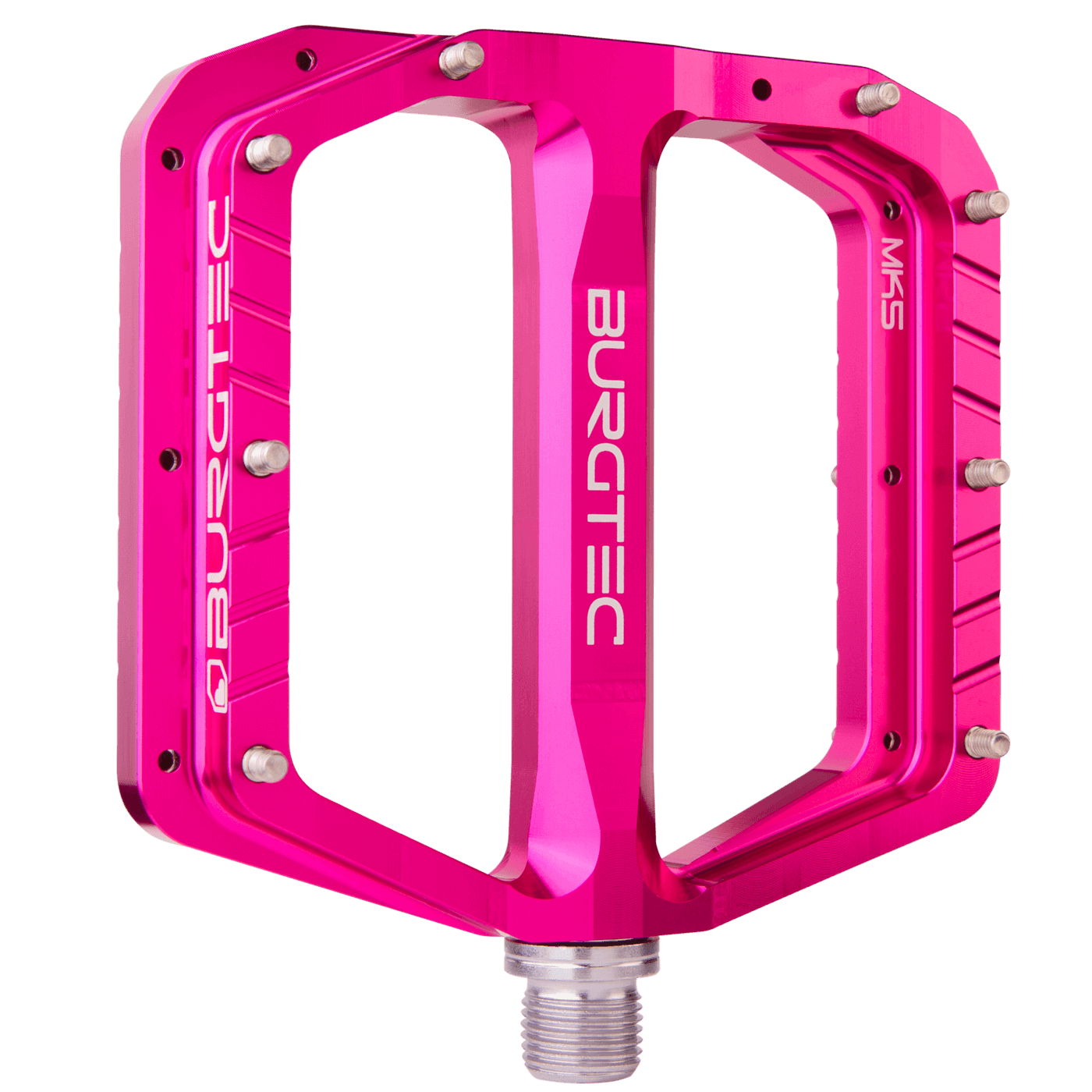 Burgtec Penthouse Flat MK5 Pedals Toxic Barbie Steel