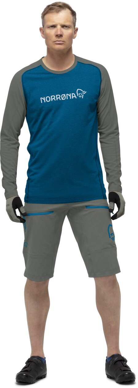 Norröna Fjörå equaliser lightweight Long sleeve (M) Mykonos Blue/Castor Grey