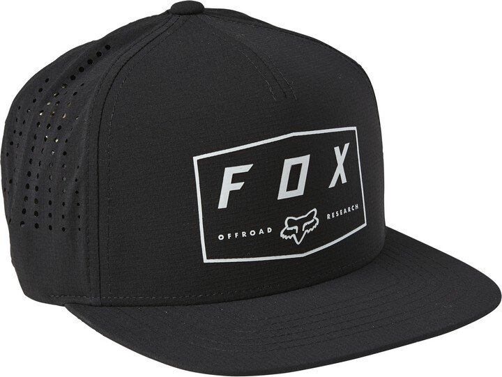 Fox Badge Snapback Hat Black