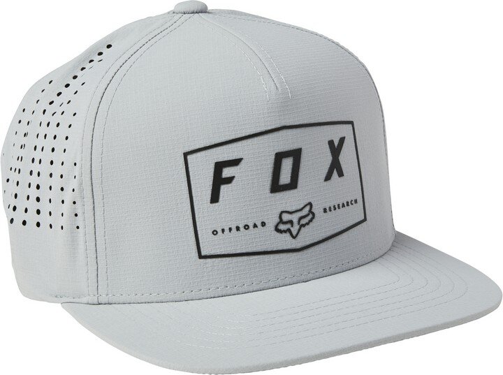 Fox Badge Snapback Hat Grey