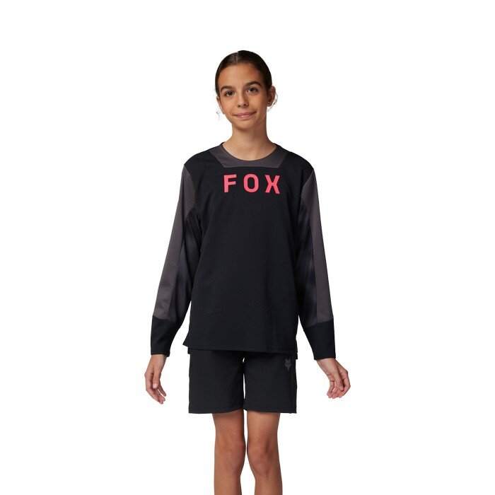 Fox YTH DEFEND LS JERSEY TAUNT Black